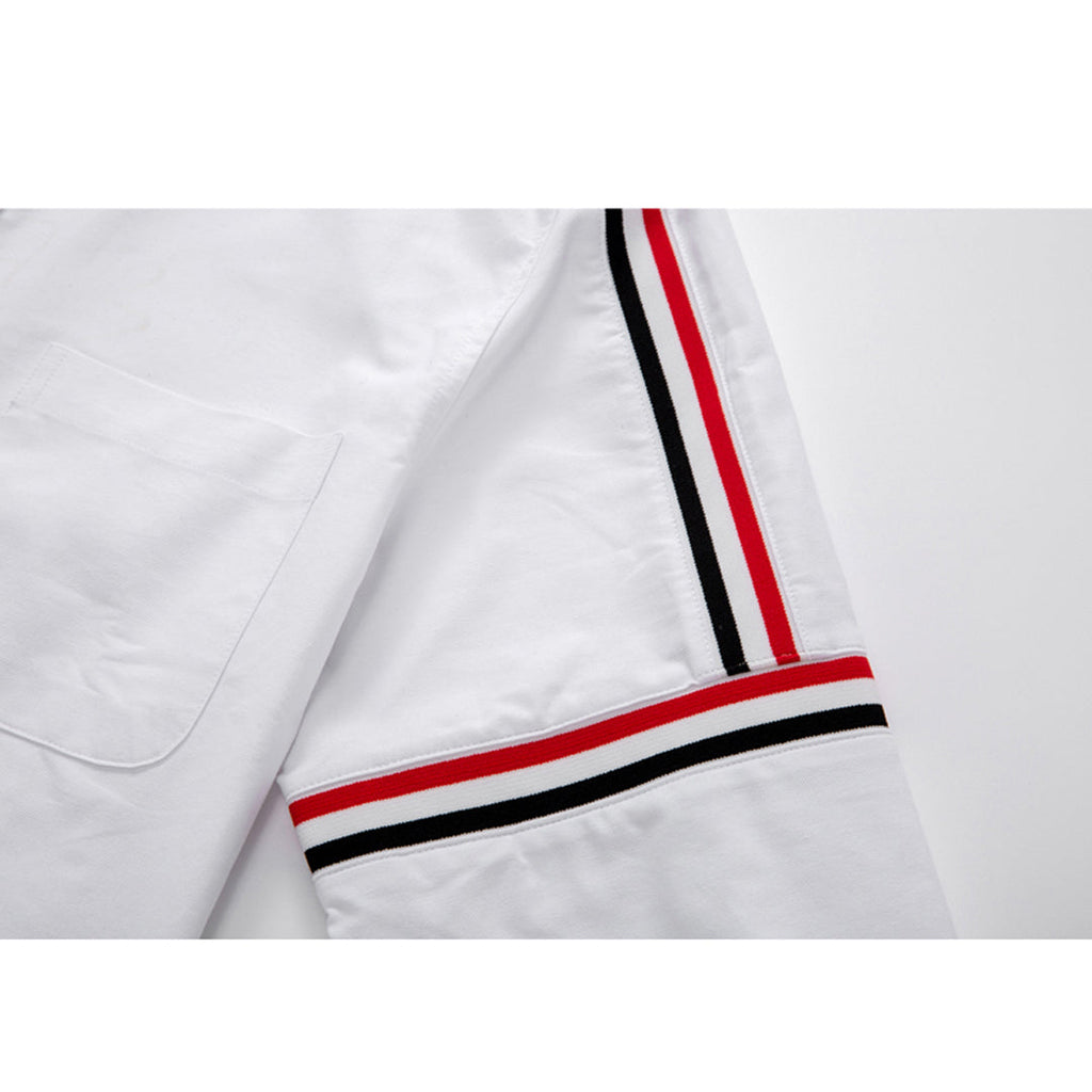 Classic Four-Bar Solid Dress Shirt by Thom Browne, shirt detail view