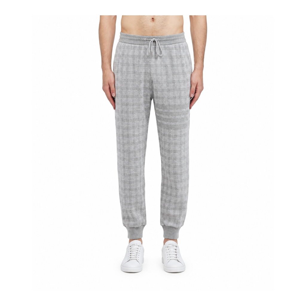 Thom Browne Style Unisex Casual Sweatpants with Signature Four-Bar Detail - Main Image