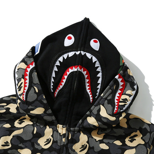 BAPE Camo Shark Zipper Double Hoodie - image 4