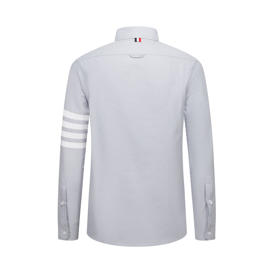 Solid shirt by Thom Browne, shirt detail view