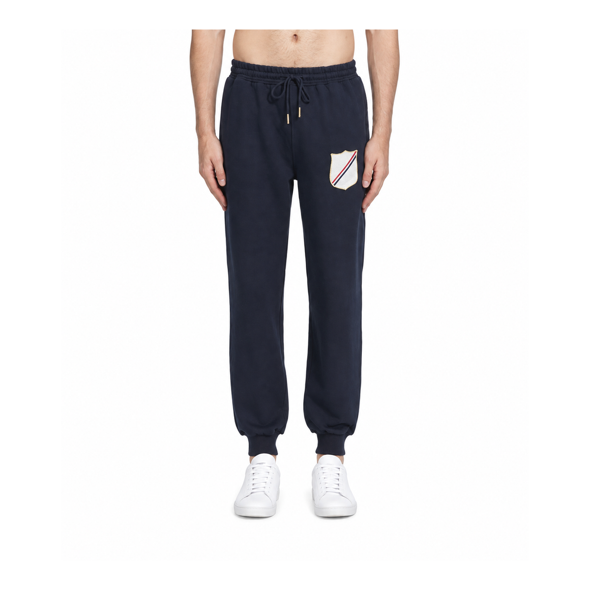 Thom Browne Style Unisex Casual Sweatpants with Signature Four-Bar Detail - Main Image