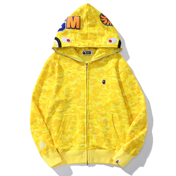 BAPE Shark Yellow Zipper Hoodie - image 1