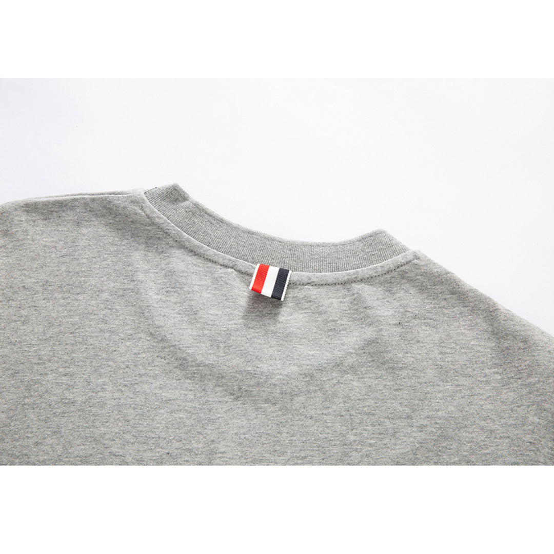 4 - Bar Puppy Embroidered Long Sleeve T - Shirt - Premium Cotton Tee by Thom Browne, garment detail view