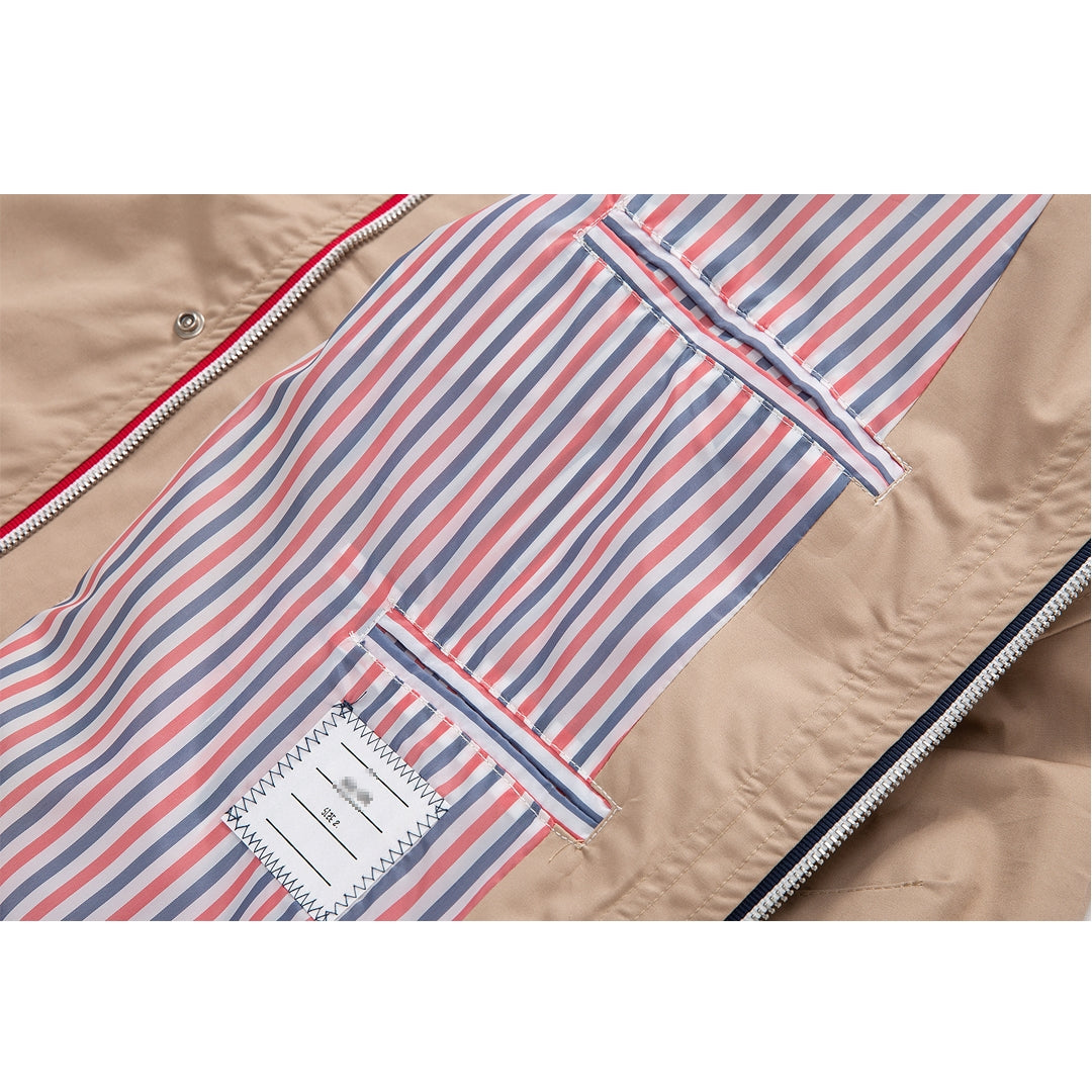 Men's Premium Trench Coat by Thom Browne, outerwear detail view
