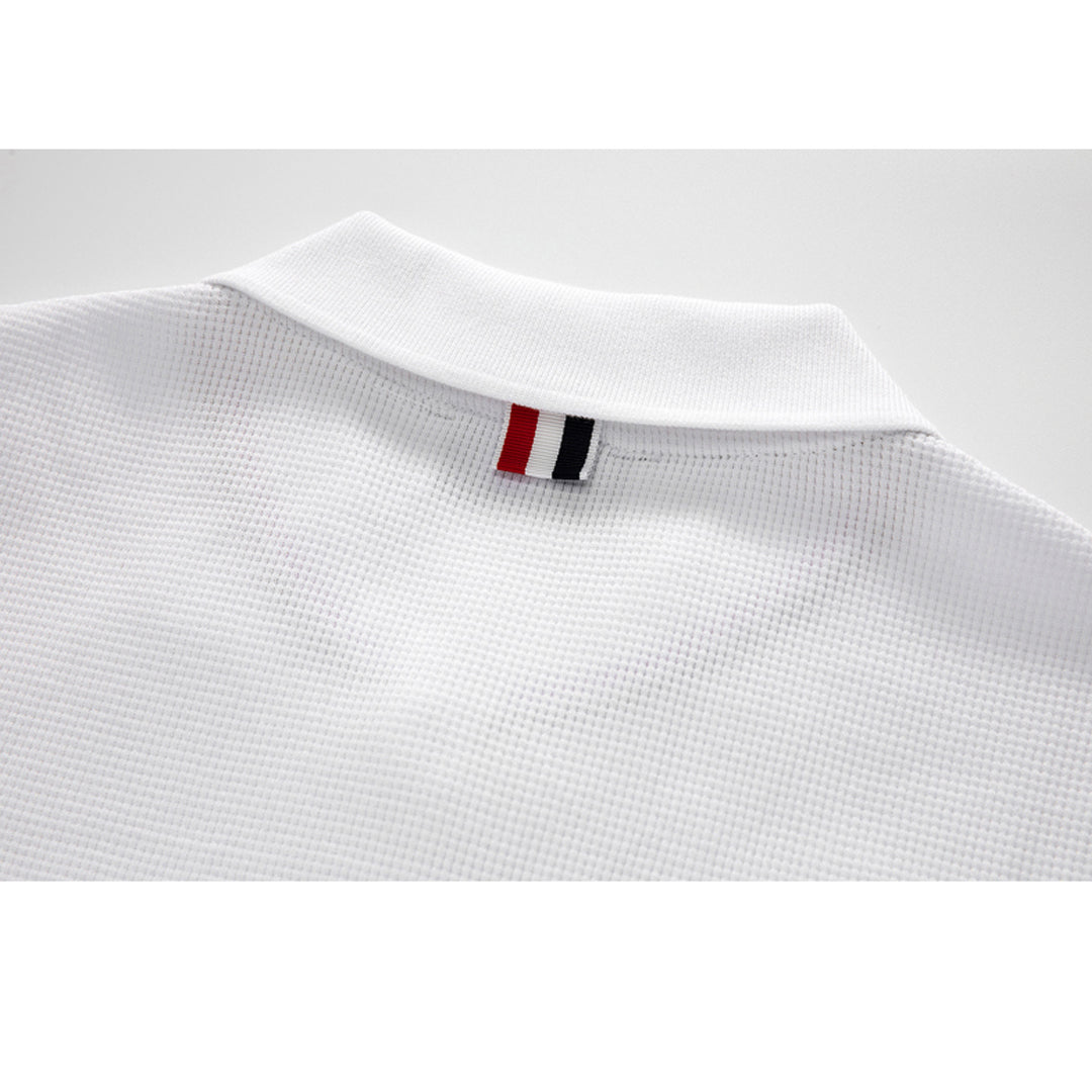 Classic Four-Bar Wool T-Shirt by Thom Browne, product detail view