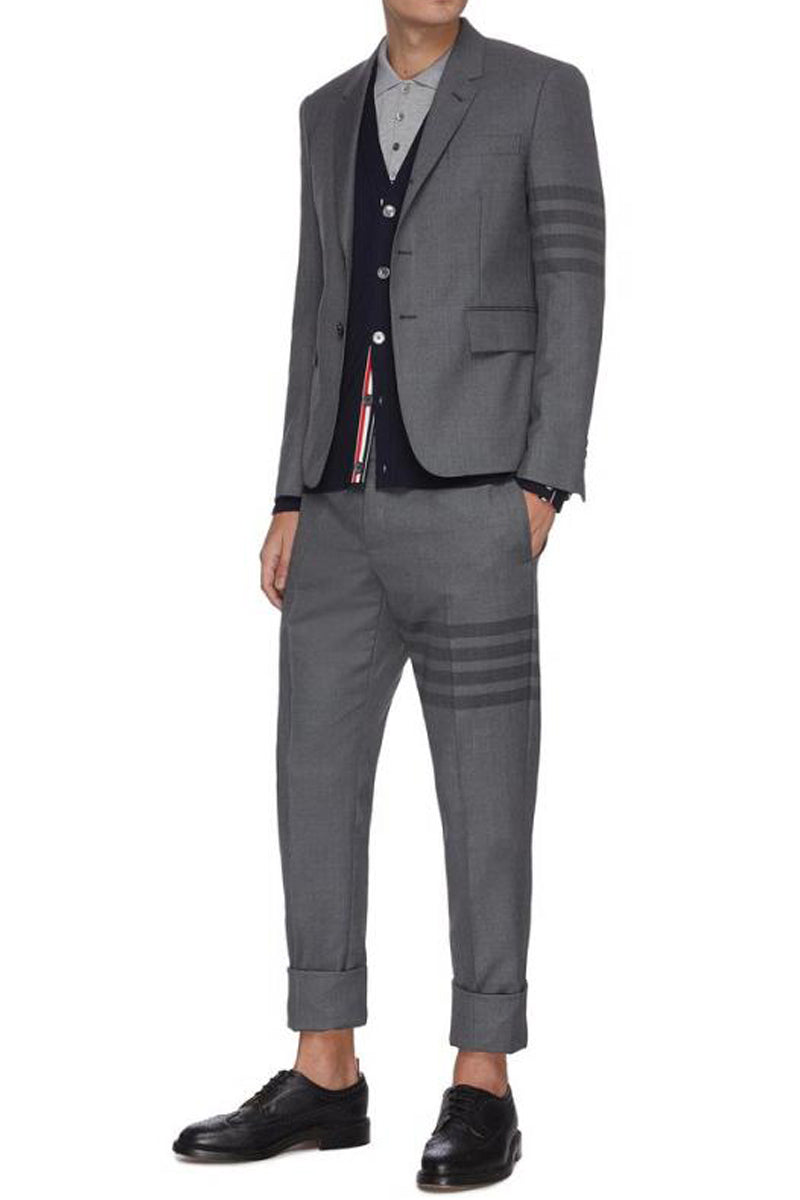 Men's Classic 4 - Bar Jacket - Heritage Tailoring - Signature Details by Thom Browne, outerwear detail view