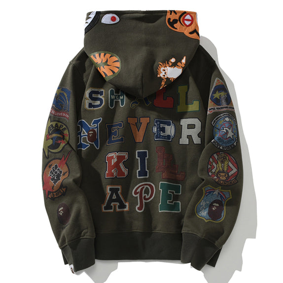 BAPE Shark Tiger Head Zipper Hoodie - image 2