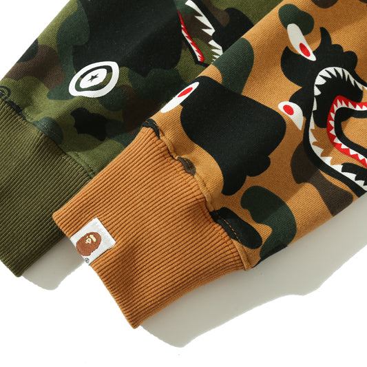 BAPE Colorblock Camo Shark Zipper Hoodie - image 8