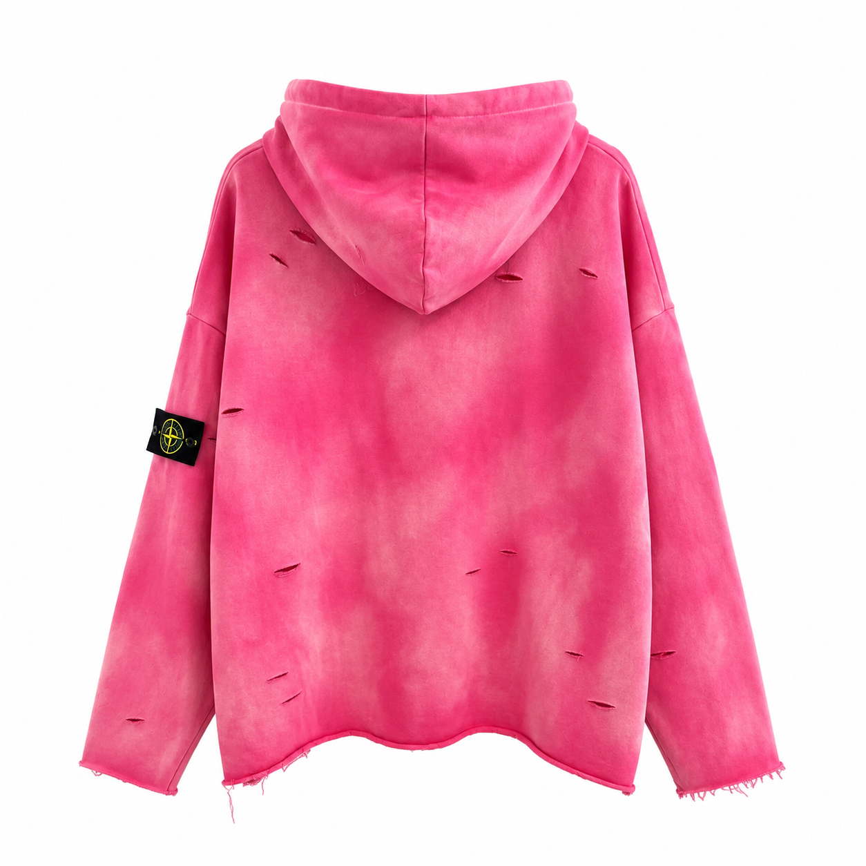 Stone Island 650g Tie-Dye Distressed Pullover Hoodie