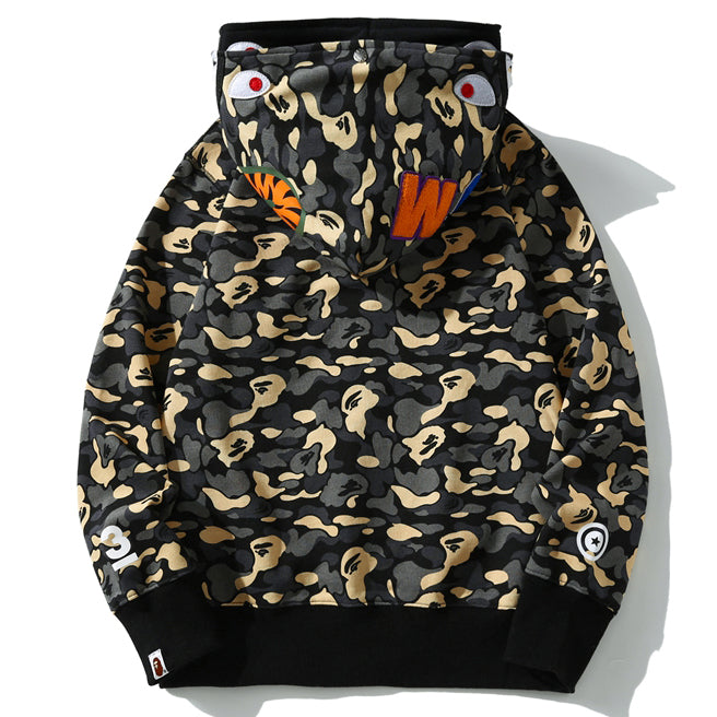 BAPE Camo Shark Zipper Double Hoodie - image 2