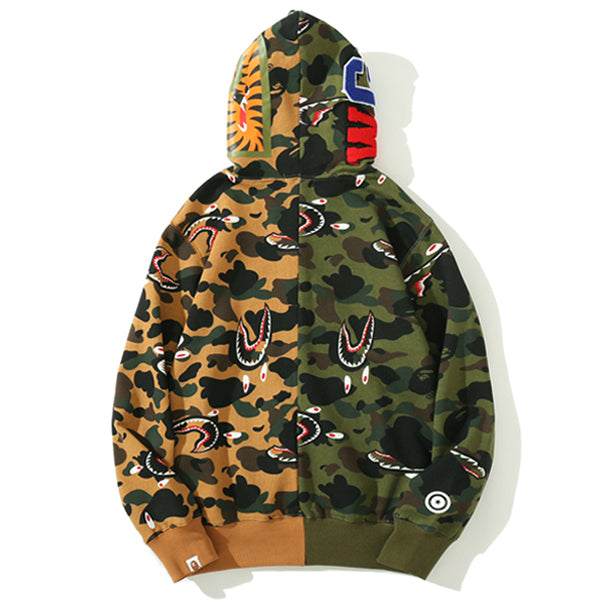 BAPE Colorblock Camo Shark Zipper Hoodie - image 2