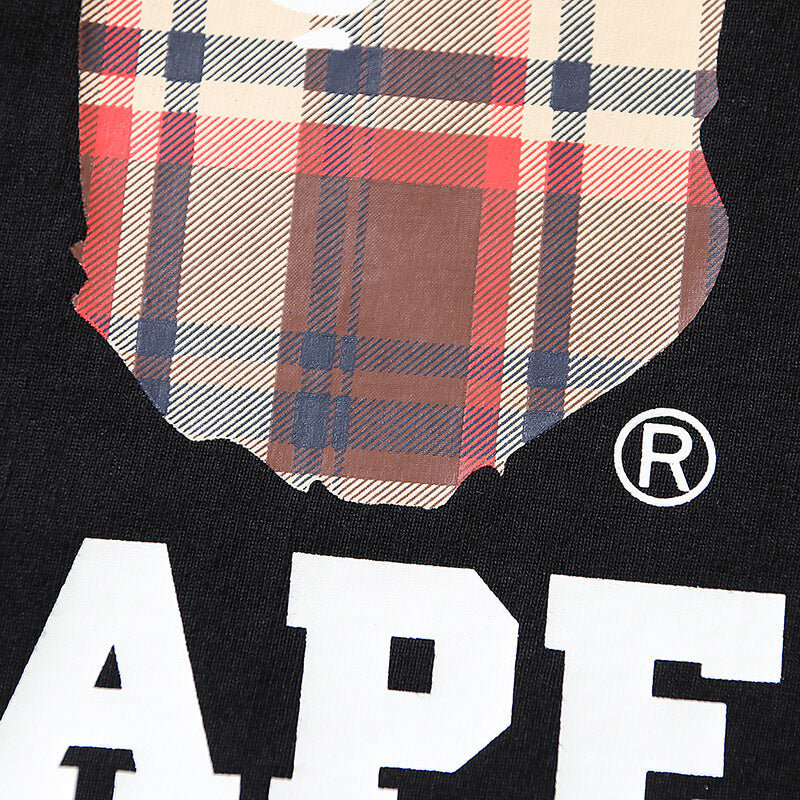 Bape Black And Brown Plaid Small Logo Short Sleeve T-Shirt - image 4