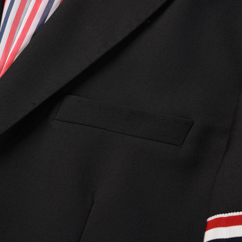 Men's 4 - Bar Heritage Suit - Ultimate Comfort - Classic Design by Thom Browne, outerwear detail view