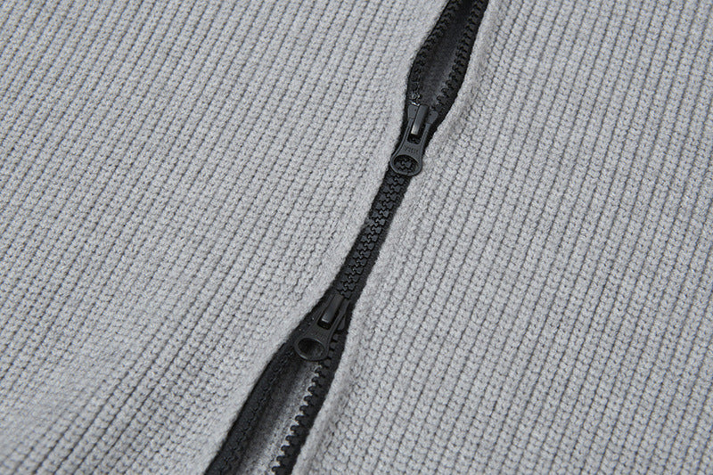 Stone Island Badge Zip-Up Knit Cardigan