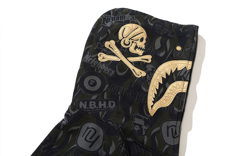Bape Black Gold Shark Camouflage Hoodies - image 5