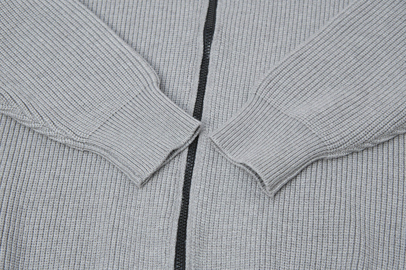Stone Island Badge Zip-Up Knit Cardigan