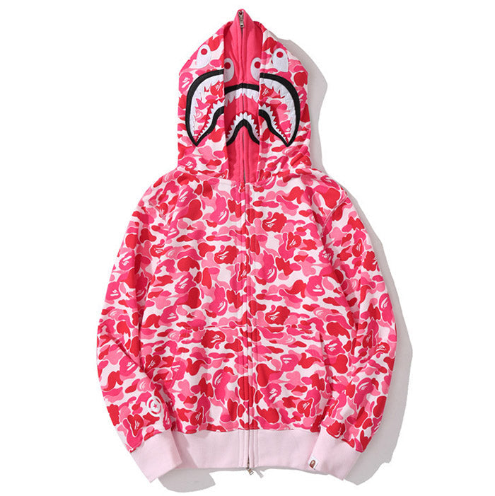 BAPE Double-hat Big ABC Camo Shark Hoodie - image 5
