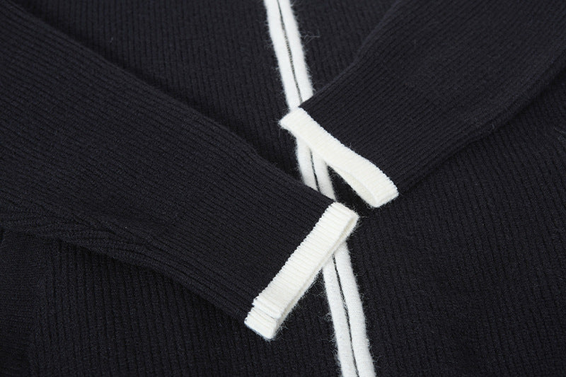 Stone Island Badge Zip-Up Mock-Neck Knit Jacket
