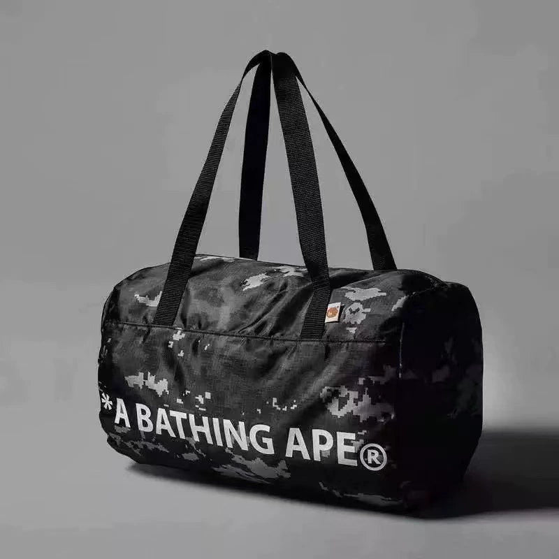 BAPE Camo Gym Duffel Bag - Black Camo Gym Bag - View 1