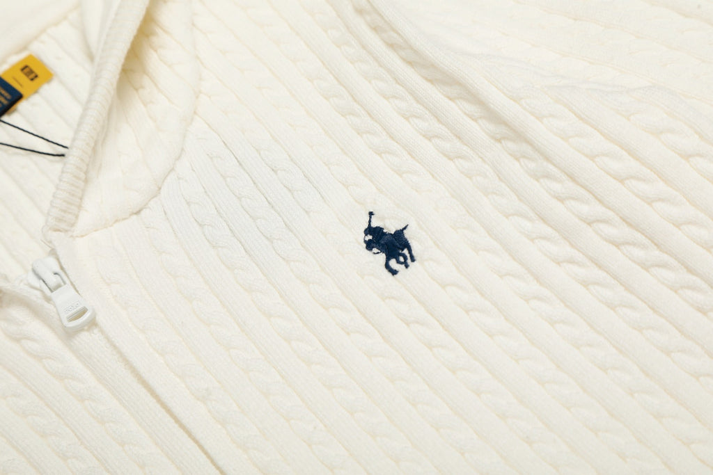 Ralph Lauren Women‘s Cable Knit Cotton Hoodie Jacket