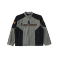 Heavy Embroidered Leather Logo Moto Jacket