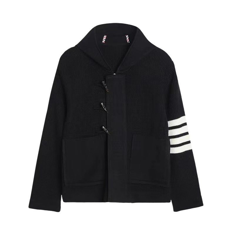 Unisex Chunky Knit Jacket by Thom Browne, outerwear detail view