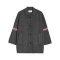Unisex wool coat with webbing sleeves | Thom Browne