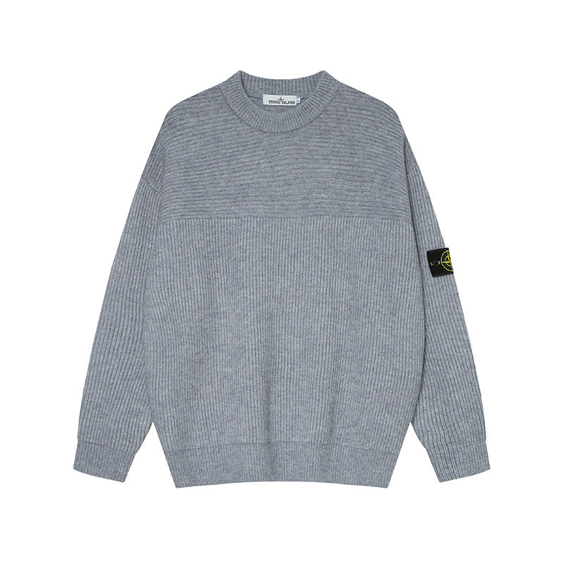 Stone Island Badge Crewneck Knit Sweater