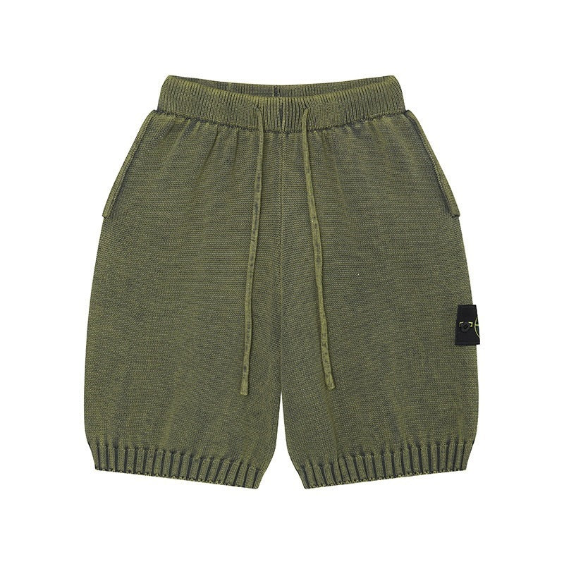 Stone Island Badge Washed Knit Shorts