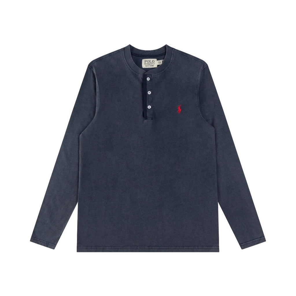 Ralph Lauren Pony Embroidered Henley Long-Sleeve T-Shirt