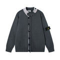 Stone Island Badge Sleeve Patch Button-Front Knit Cardigan