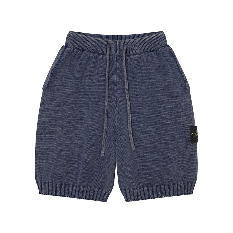 Stone Island Badge Washed Knit Shorts