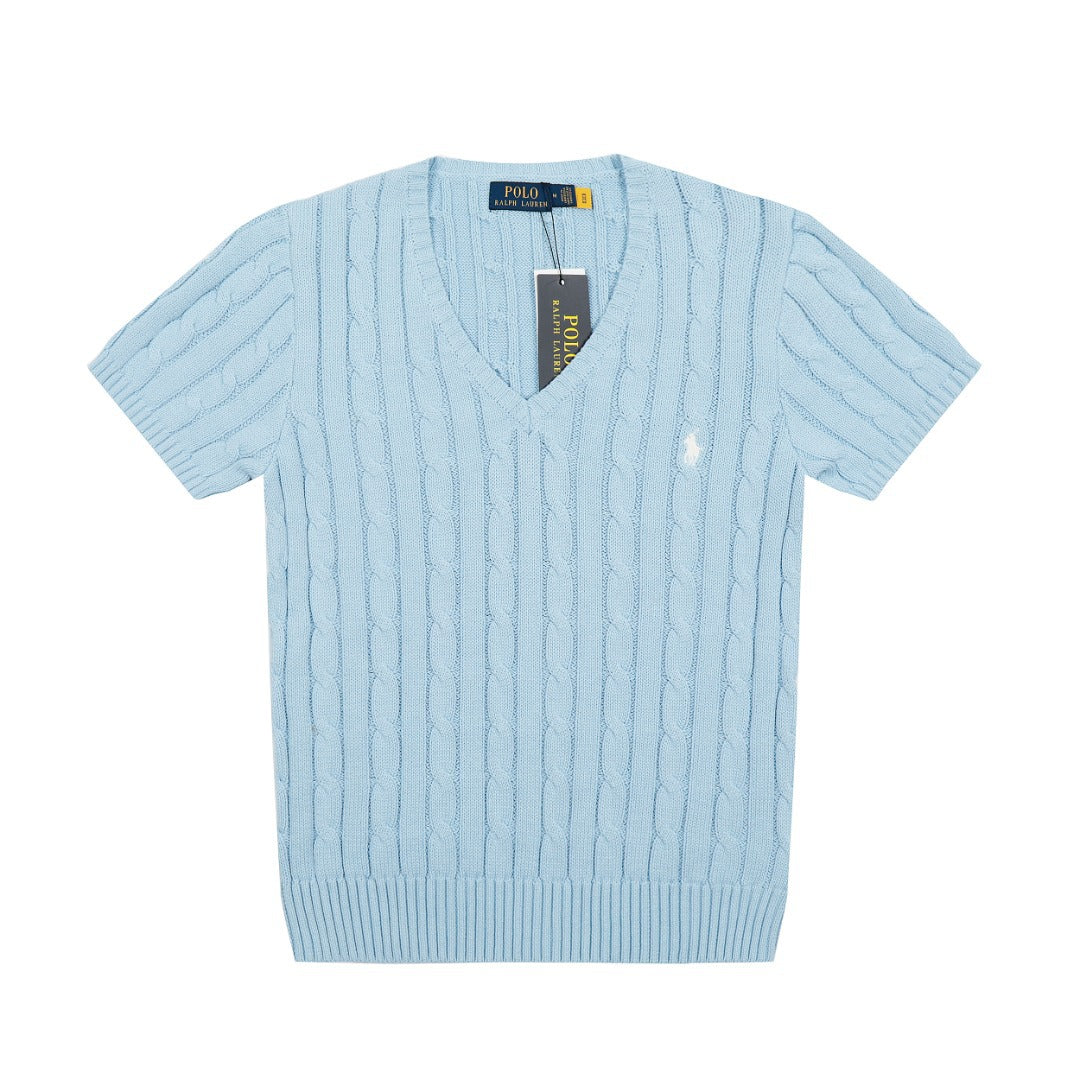 Ralph Lauren Women‘s V-neck Knit T-shirt