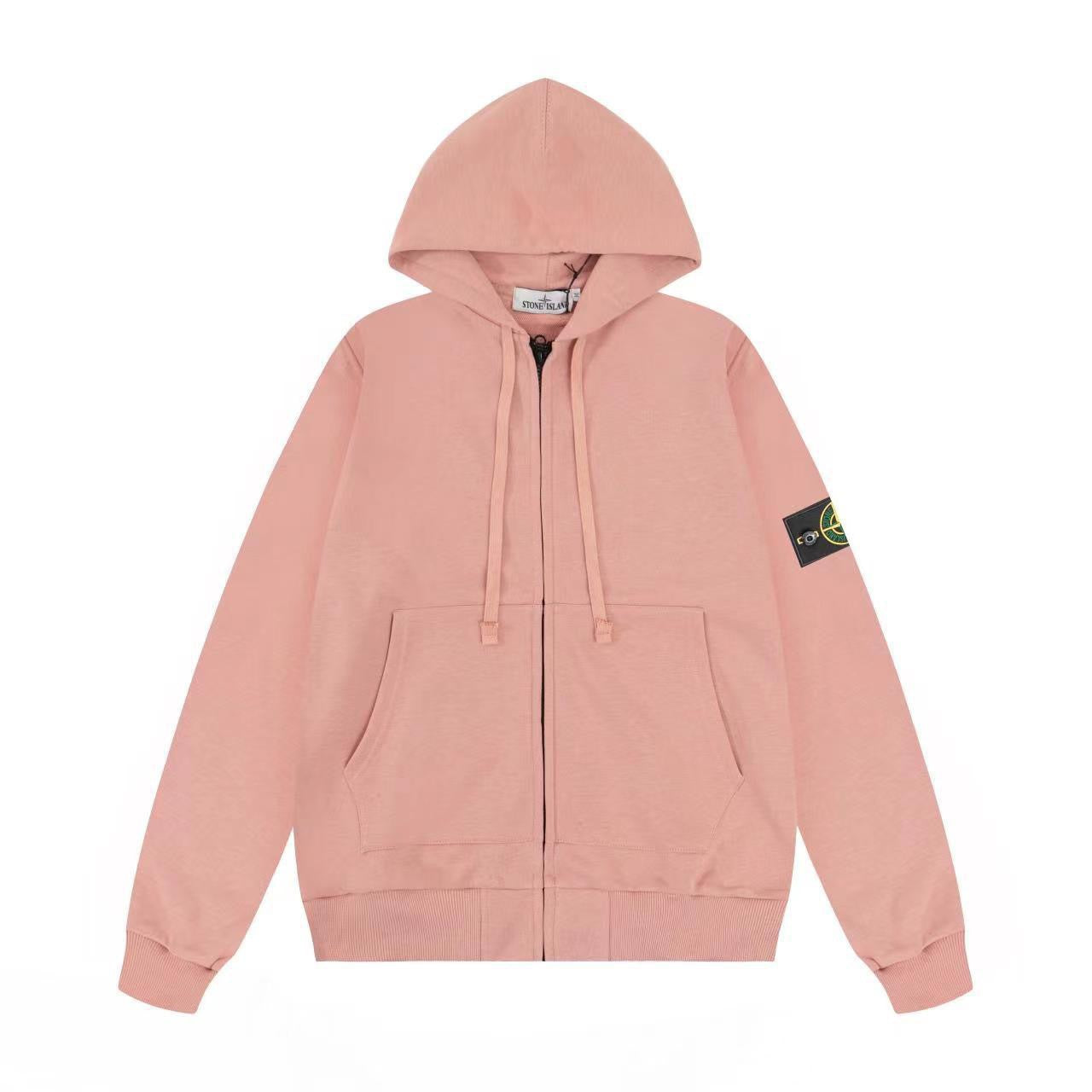 Stone Island Compass-Embroidered Zip-Up Hoodie
