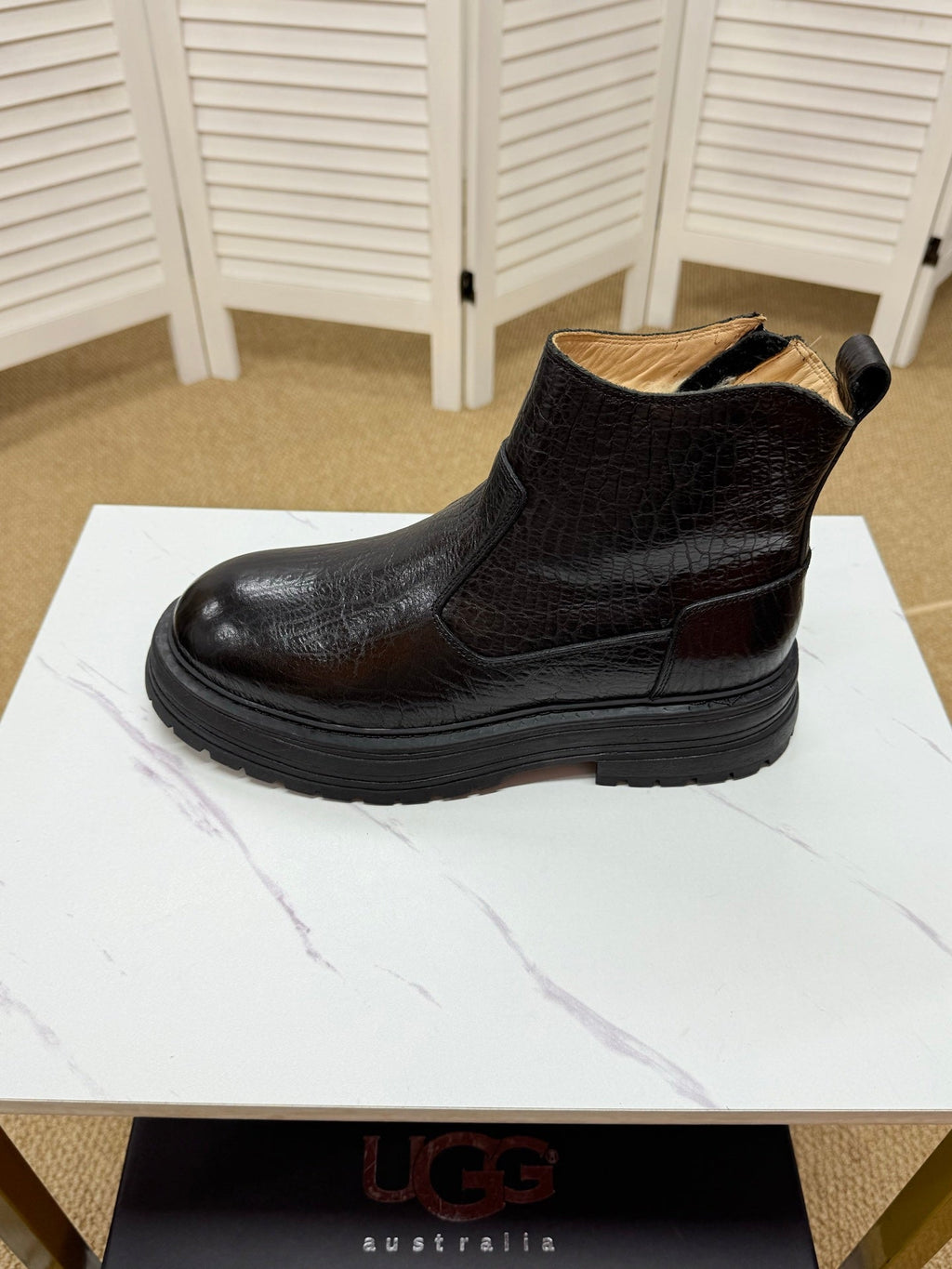 UGG Black Leather Chelsea Boots - product view 3