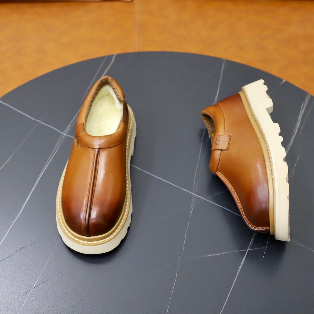 UGG Cognac Leather Slip-On Casual Shoes - product view 7