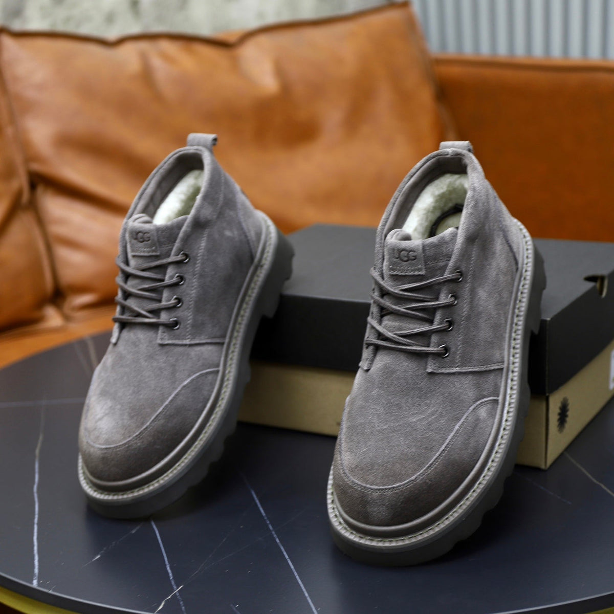UGG Gray Suede Lace-Up Casual Shoes - product view 6