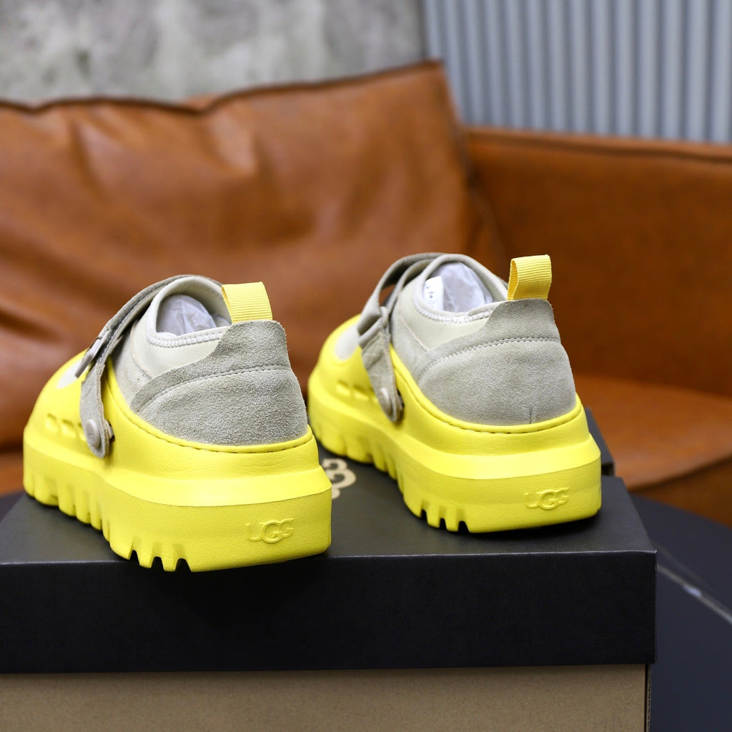 UGG Gray Neon-Yellow Strap Platform Shoes - product view 5