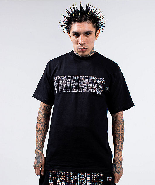 VLONE Friends Rhinestone Black T-Shirt