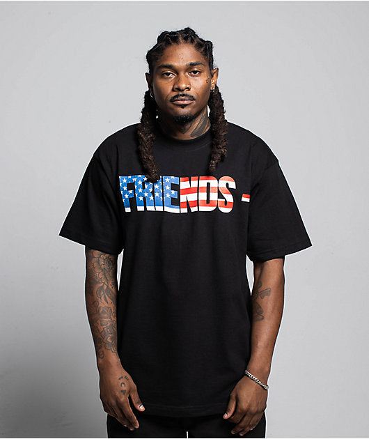VLONE Friends USA Black T-Shirt