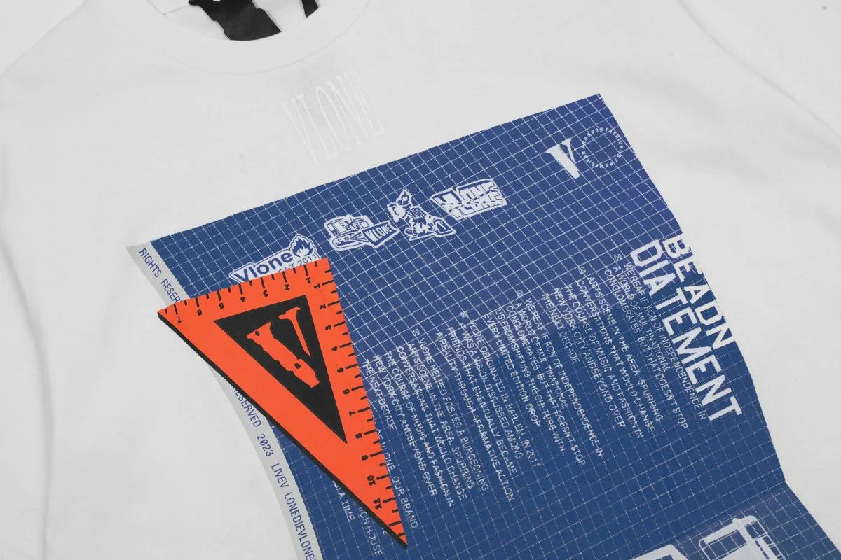 Blue Print T-Shirt White