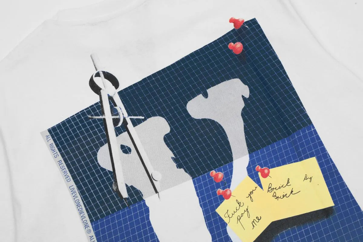 Blue Print T-Shirt White