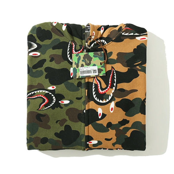 BAPE Colorblock Camo Shark Zipper Hoodie - image 10