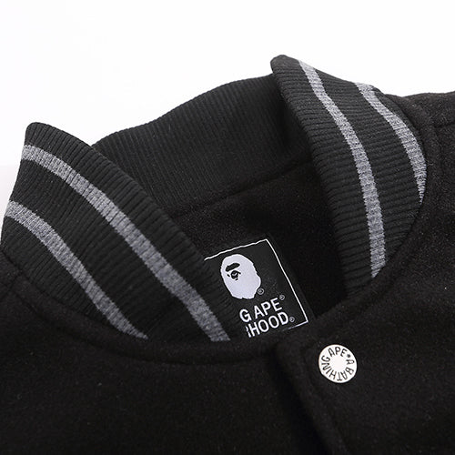 BAPE Leather Long Sleeve Baseball Jacket - image 3