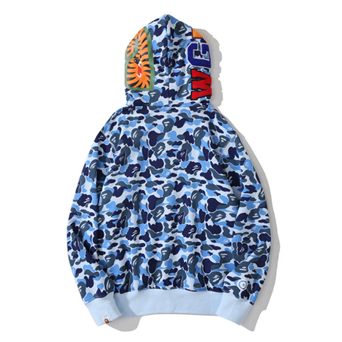 BAPE Double-hat Big ABC Camo Shark Hoodie - image 3