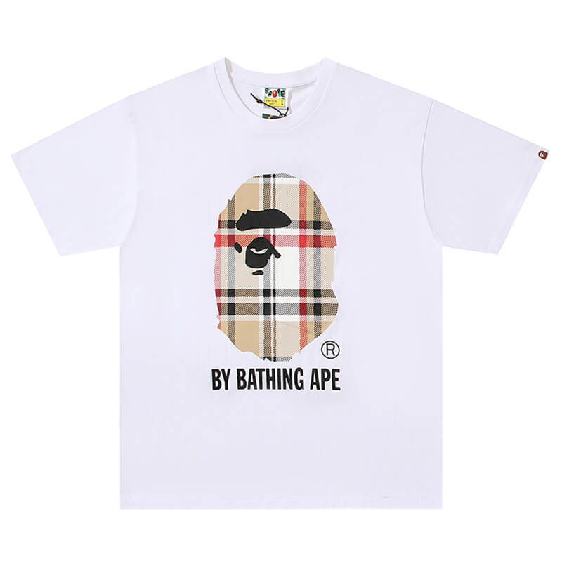 Bape Burberry Plaid Ape Head by Bathing Ape Tee - image 2