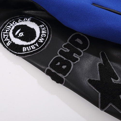 BAPE Leather Long Sleeve Baseball Jacket - image 8