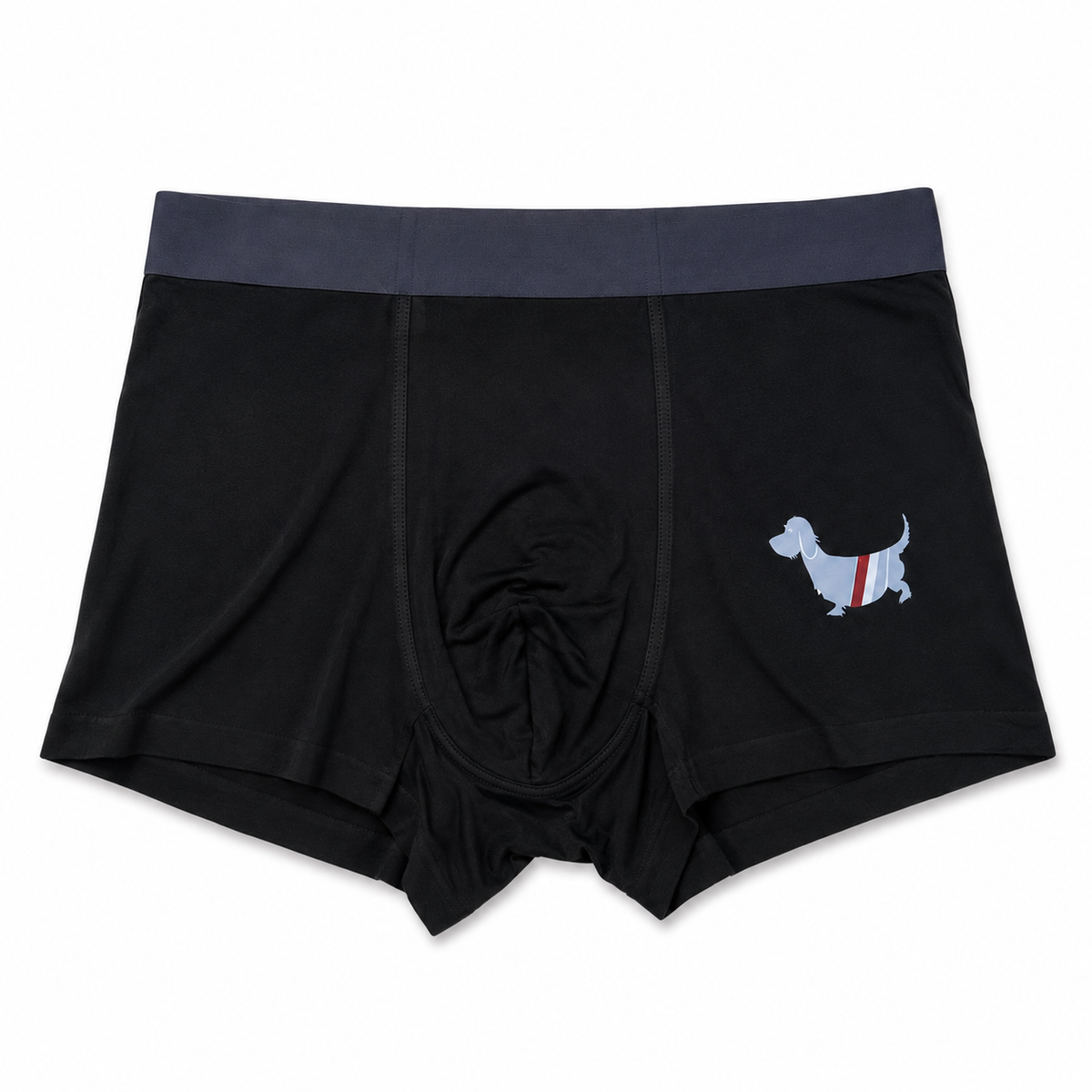 Thom Browne Style Men's Cotton Boxer Briefs with Signature Four-Bar Detail - Image 2