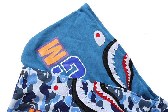 BAPE Double-hat Big ABC Camo Shark Hoodie - image 19
