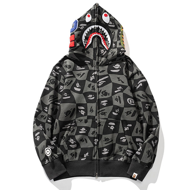 BAPE Gray Shark Zipper Hoodie - image 3